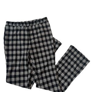 Black and White Plaid Flare Pants